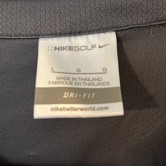 Nike Golf Dri-Fit Gray Branded Logo Short Sleeve Polo Top - Picture 3 of 3
